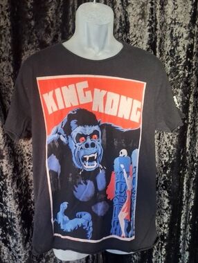 Vtg Zara King Kong Graphic Tee - Black with Blue & Red Print